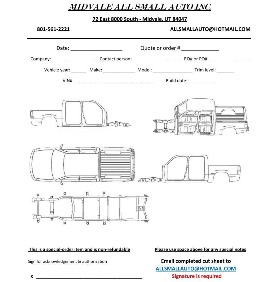 Crew Cab Truck Cut Sheet