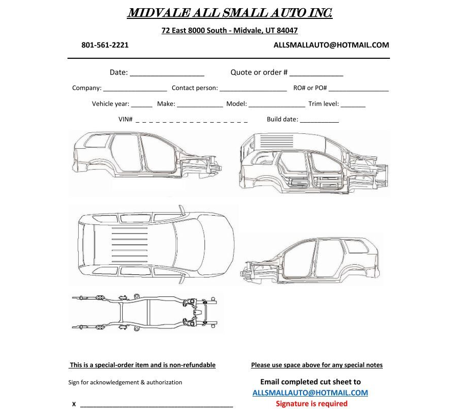 4 Door SUV Cut Sheet