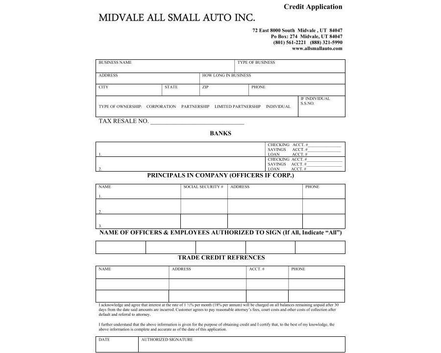 Credit App Form